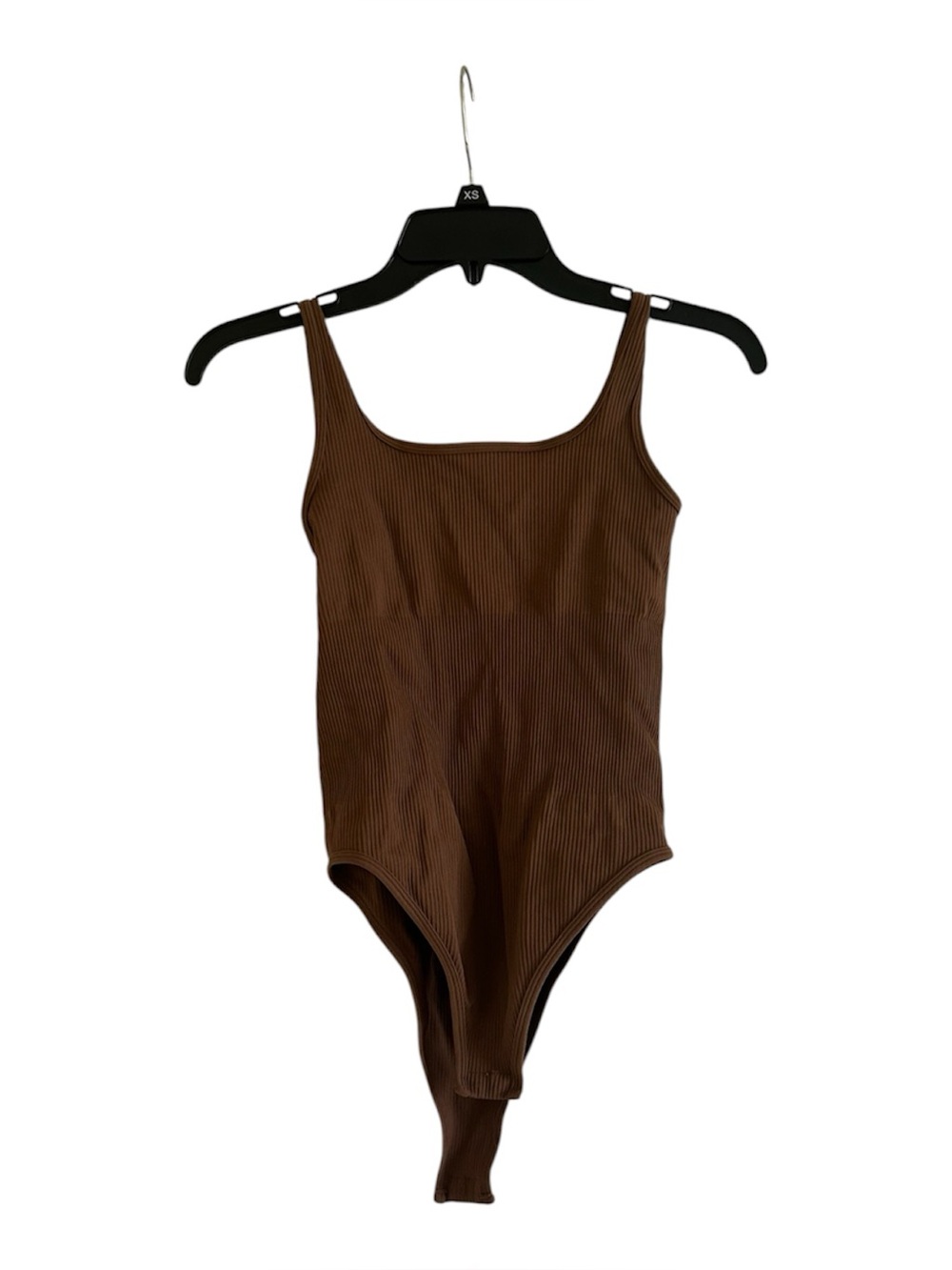 OQQ Ribbed Brown Size Small Sleeveless Bodysuit